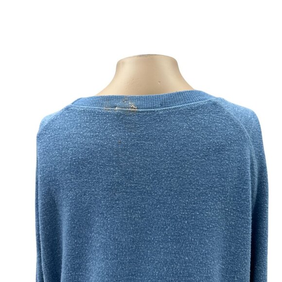 Junk Food Sleepin‎ In The USA Graphic Oversized Pullover Blue Sweatshirt Women S - Picture 10 of 11